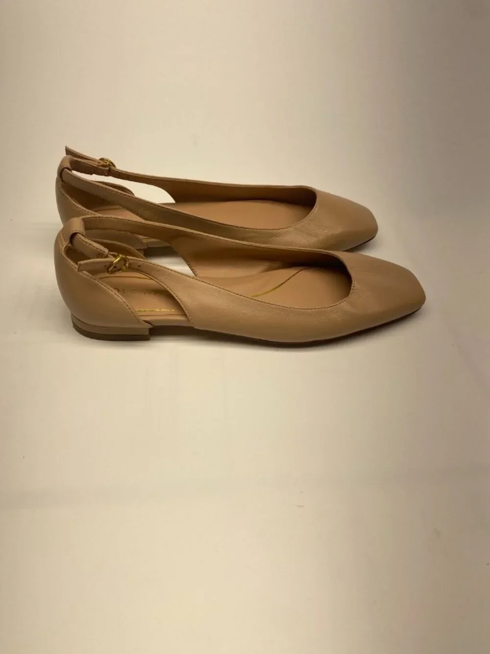 Cole Haan Womens Bria Cutout Flat In Brush Square Toe Leather Flat Sz 6 B